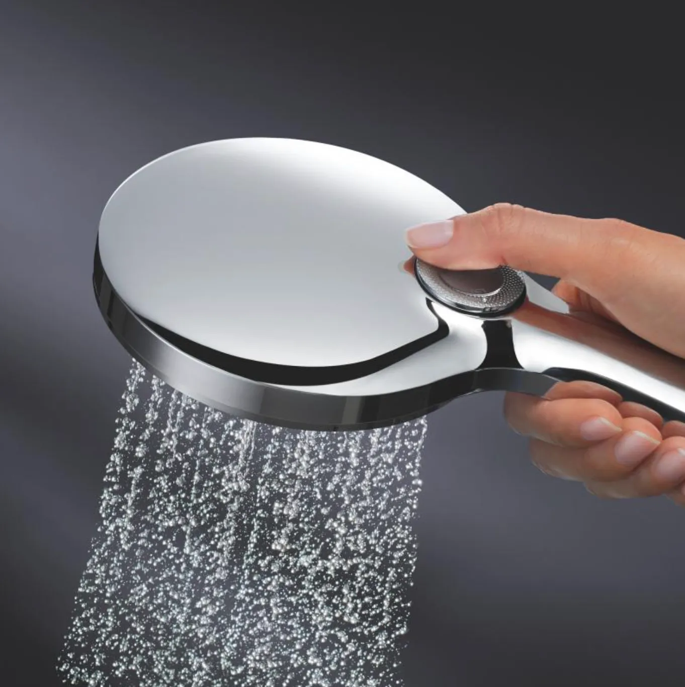 Set sistem de duș cu montaj pe perete Grohe Rainshower SmartActive 310 cu baterie termostatică, duș fix Rainshower Mono 310 și duș de mână Rainshower SmartActive 130 (26647000)