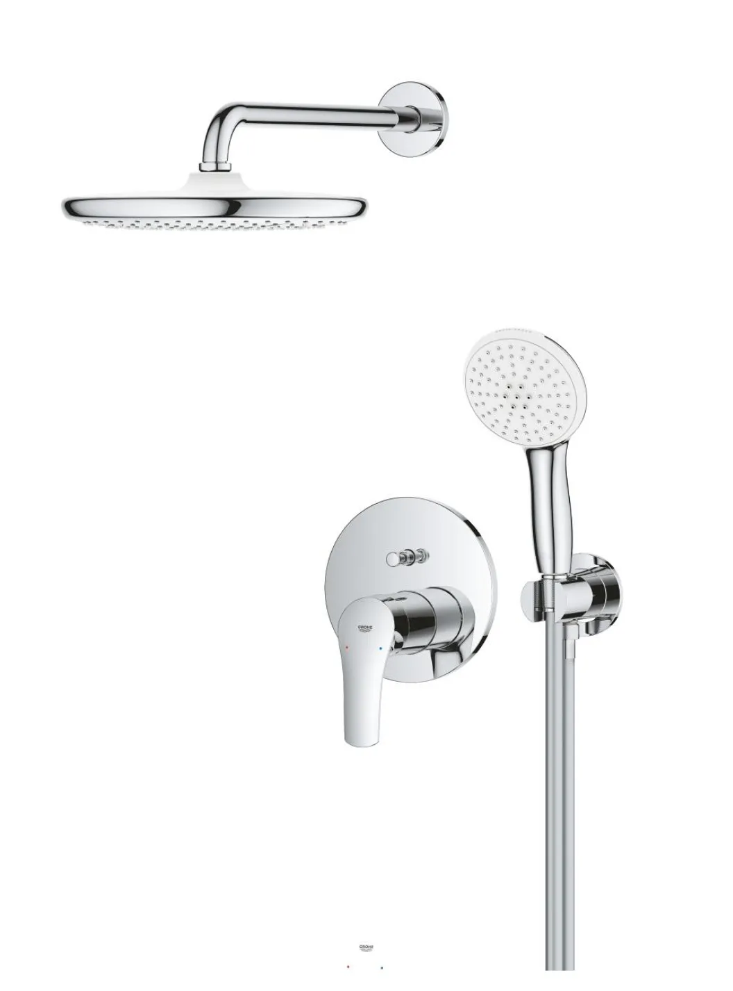 Set sistem de duș încastrat Grohe Eurosmart cu duș fix Tempesta 250 și duș de mână (25288000)