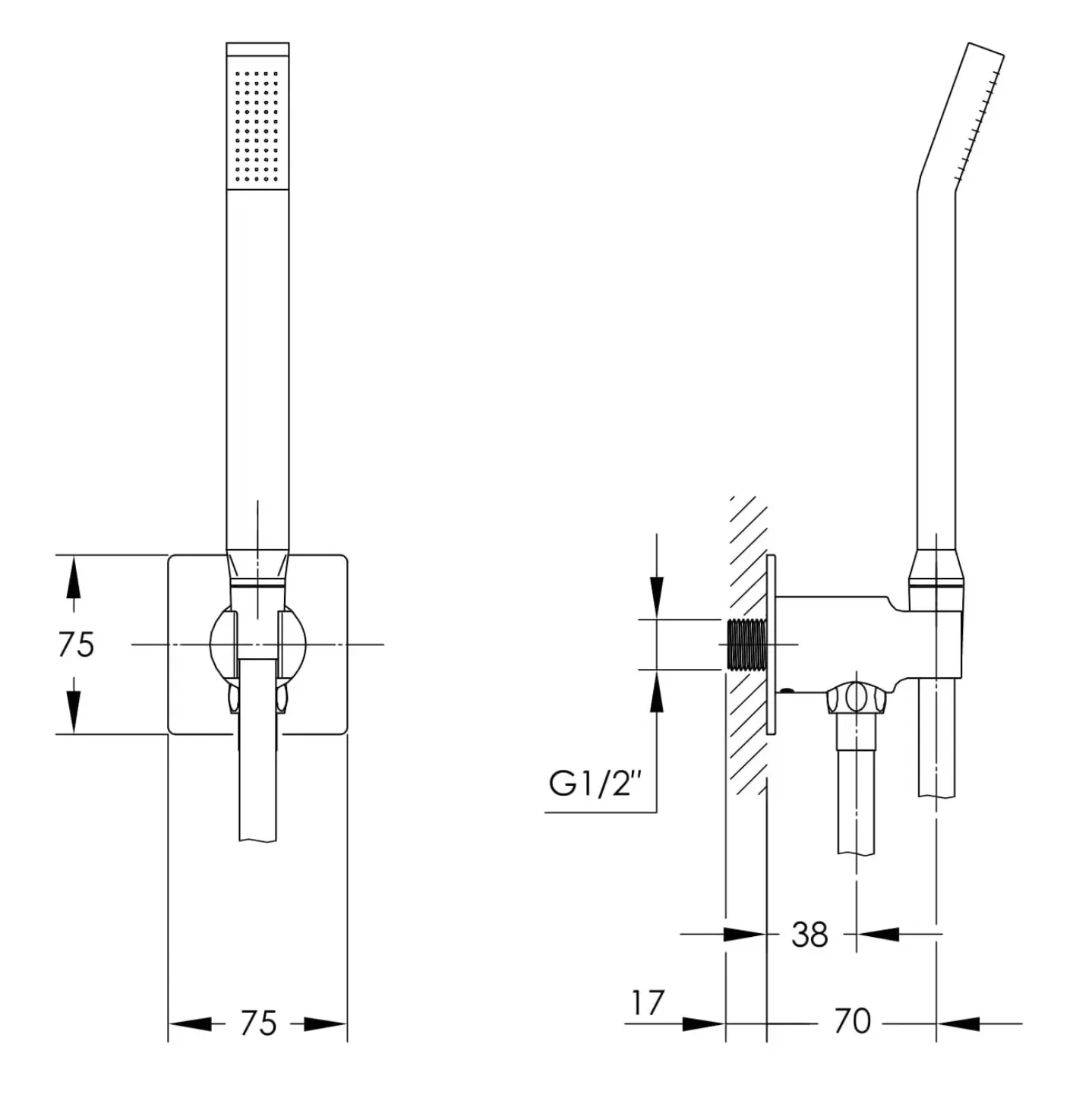 Set de duș încastrat Imprese SMART Click cu duș de mână, negru (ZMK101901224)