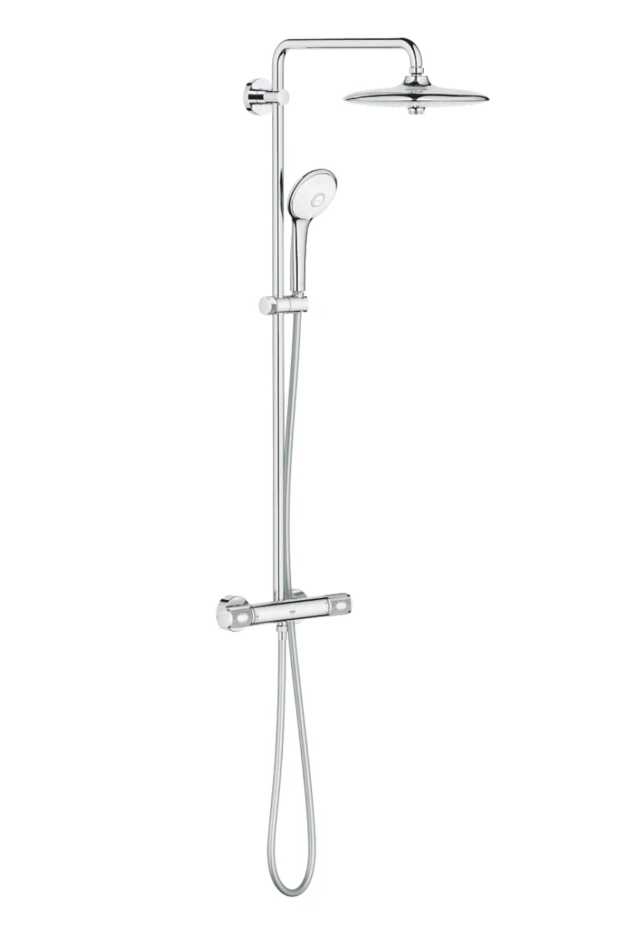 Set sistem de duș cu montaj pe perete Grohe Euphoria System 260 cu baterie termostatică, duș fix și duș de mână (27296003)