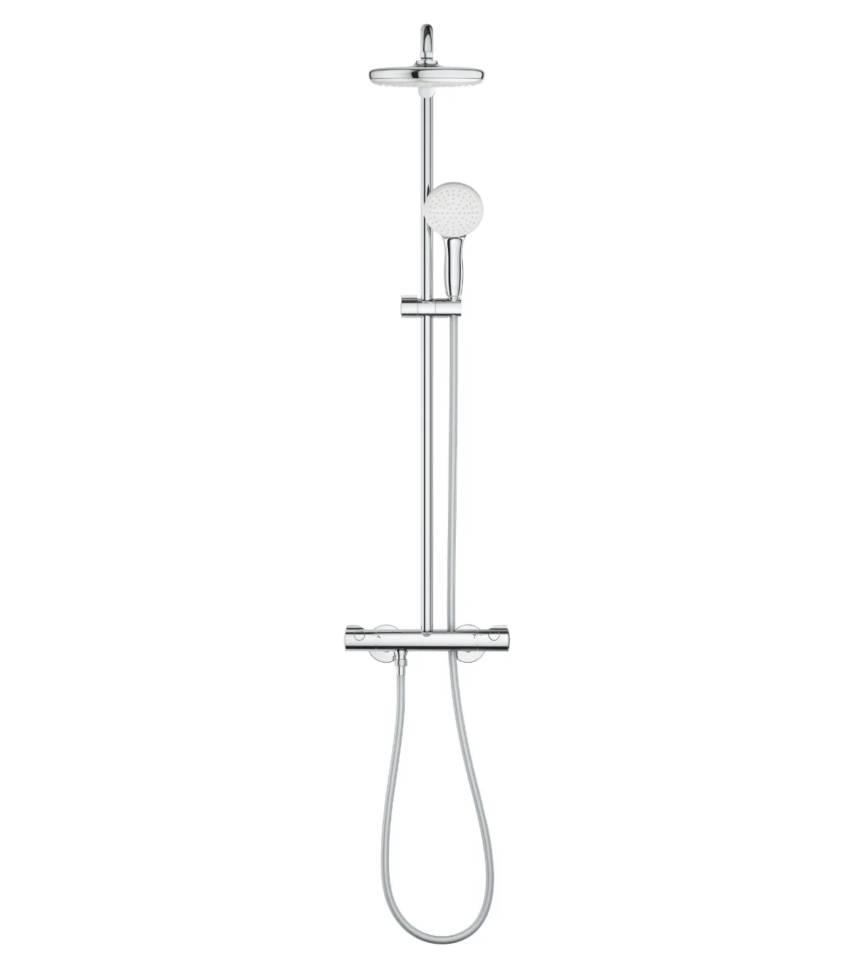 Set sistem de duș cu montaj pe perete Grohe Tempesta System 210 cu baterie termostatică, duș fix și duș de mână (26811001)