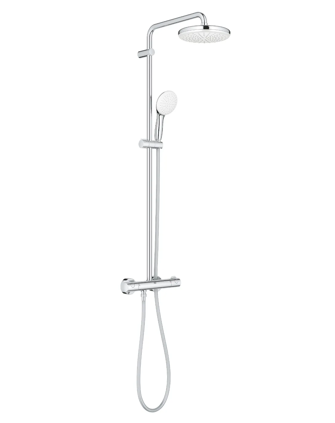 Set sistem de duș cu montaj pe perete Grohe Tempesta System 210 cu baterie termostatică, duș fix și duș de mână (26811001)