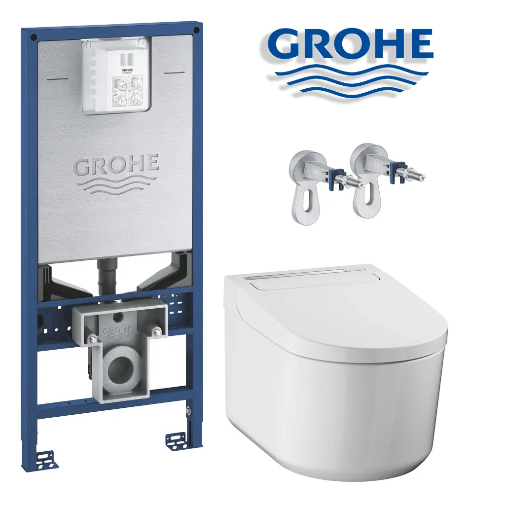 Set de instalare: Ramă pentru instalare WC Grohe Rapid SLX 39597000  + Vas WC suspendat Grohe Sensia Pro 36508SH0 
