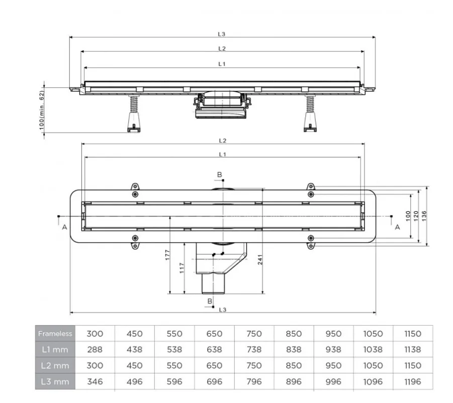 Душевой лоток Pestan Confluo Frameless Line 650 (13701231)