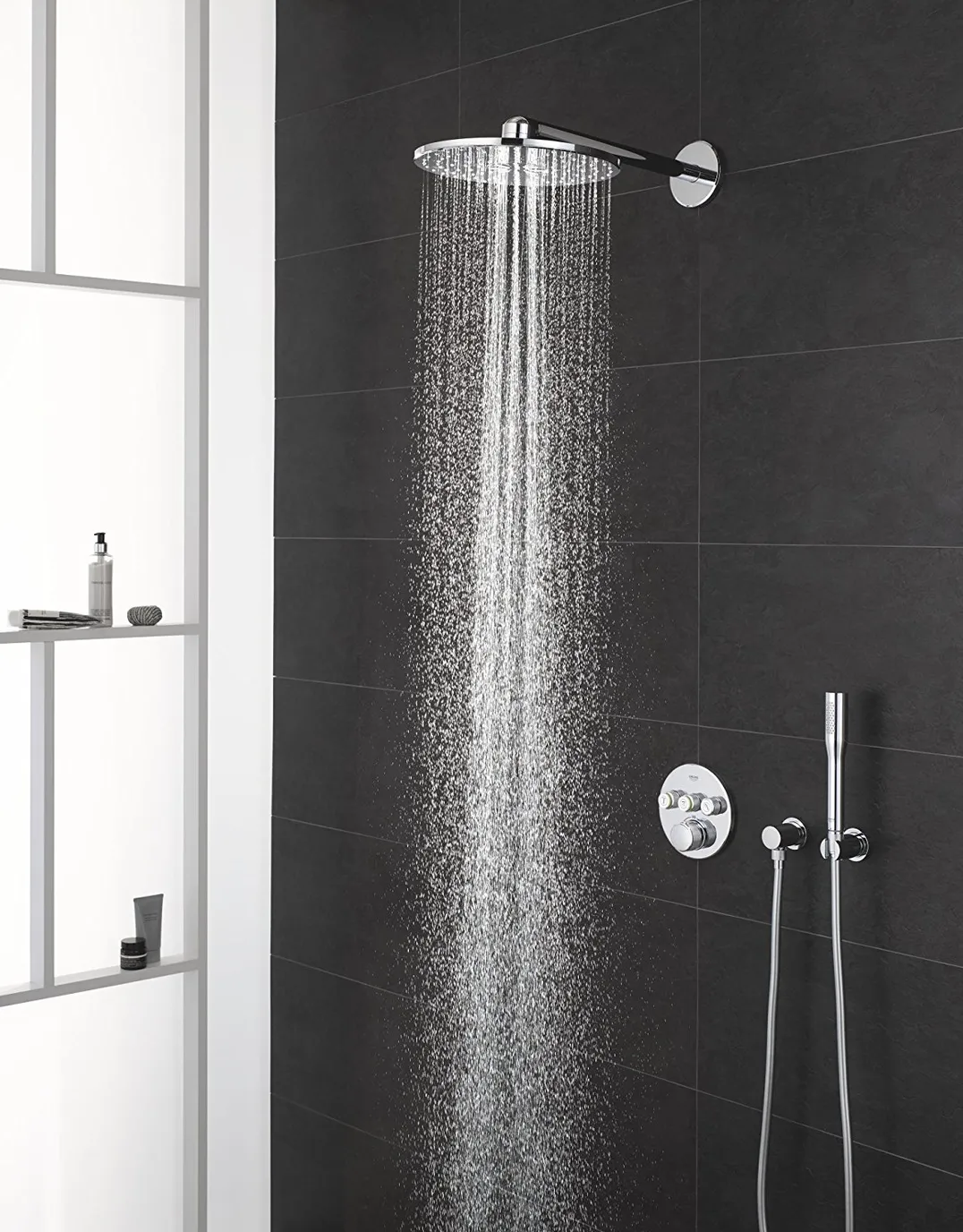 Set sistem de duș încastrat Grohe Grohtherm SmartControl cu baterie termostatică și duș fix Rainshower 310 SmartActive (34705000)