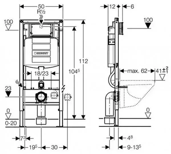 Instalarea Geberit Duofix UP320 pentru closet suspendat