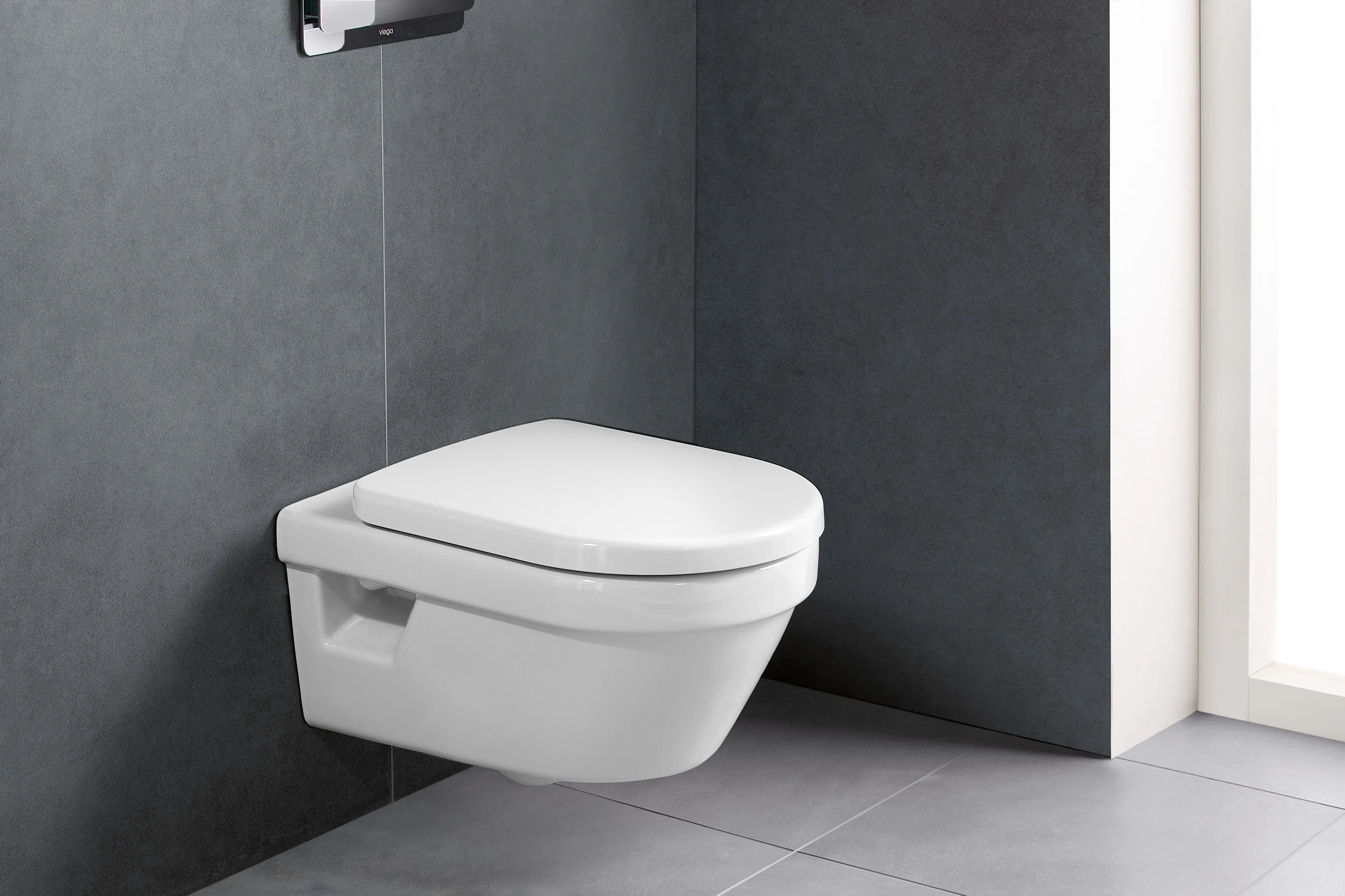 Set de instalare: Ramă pentru instalare WC Grohe Rapid SL 38772001, 50x113 cm, 6-9 L, clapeta actionare inclusa + Vas WC suspendat Villeroy&Boch Omnia Architectura DirectFlush 5684HRR1, cu capac Soft Close, tratament Ceramic Plus, alb alpin
