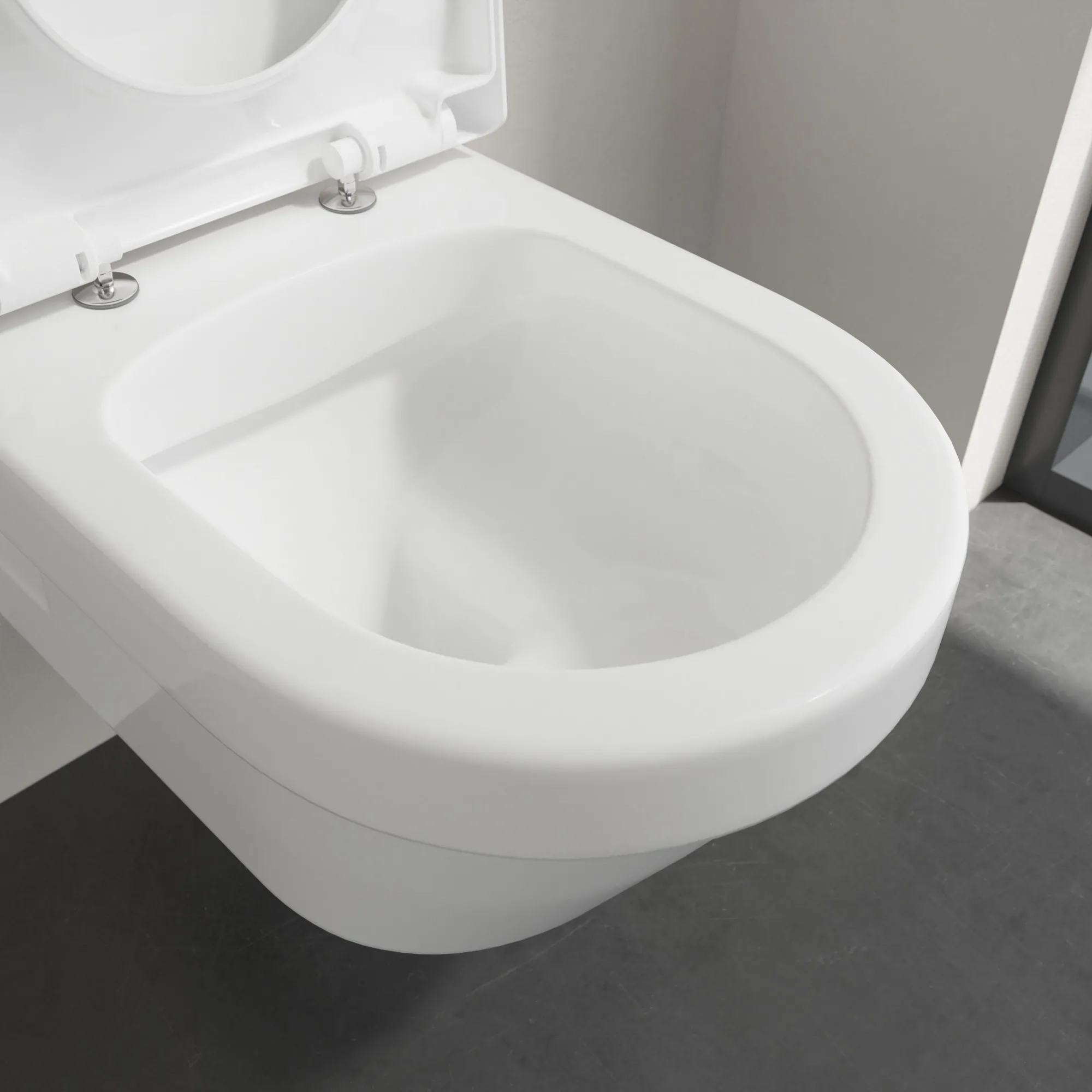 Vas WC suspendat fără ramă Villeroy & Boch Architectura DirectFlush cu capac SoftClose și QuickRelease, White Alpin (5684HR01)
