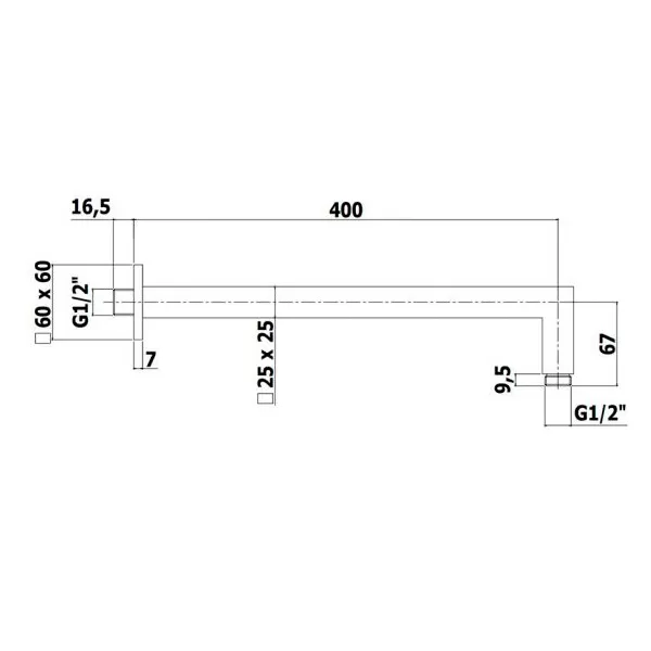 Suport de duș 40 cm Paffoni, negru mat