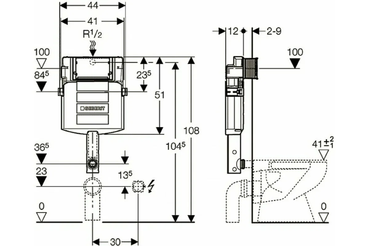 Rezervor încastrat Geberit Sigma 12 UP320