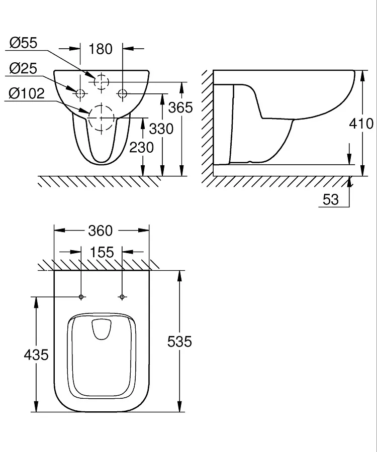 Vas WC suspendat GROHE Bau Edge (39809000)
