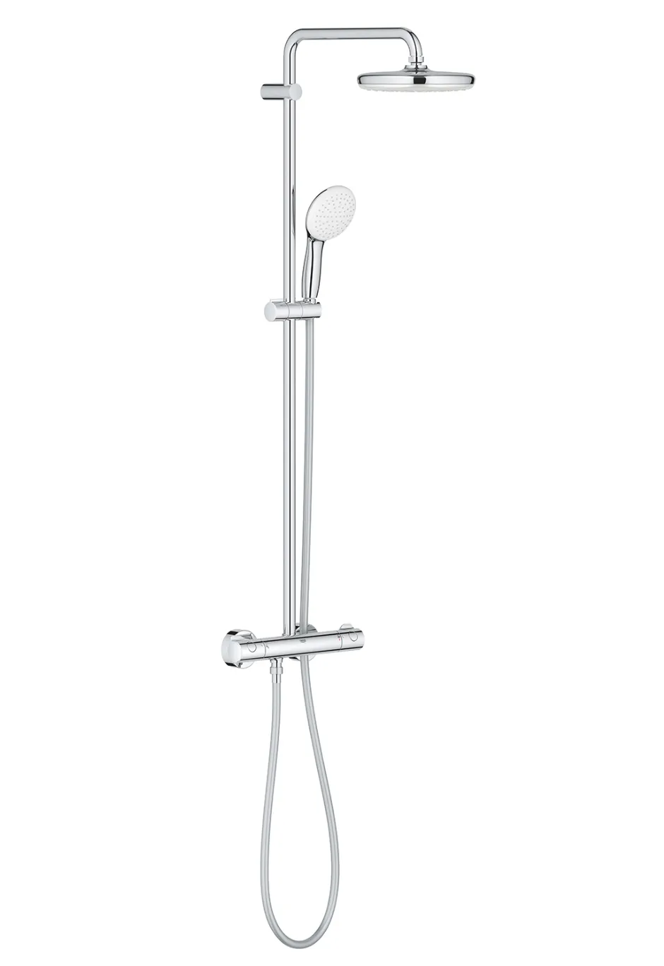 Set sistem de duș cu montaj pe perete Grohe Tempesta System 210 cu baterie termostatică, duș fix și duș de mână (26811001)