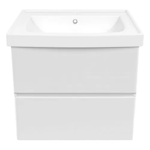 Dulap cu lavoar Volle Oliva 65 cm PAL/MDF alb lucios