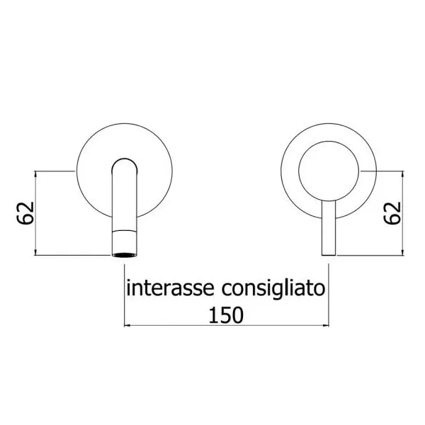 Robinet pentru lavoar de perete Paffoni Light, alb mat, gură 178 mm