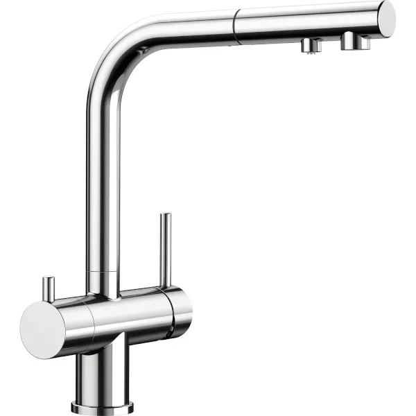 Baterie de bucătărie 3 în 1 Blanco Fontas-II S (Cromat), pentru filtru de apă, cu pipă extractibilă