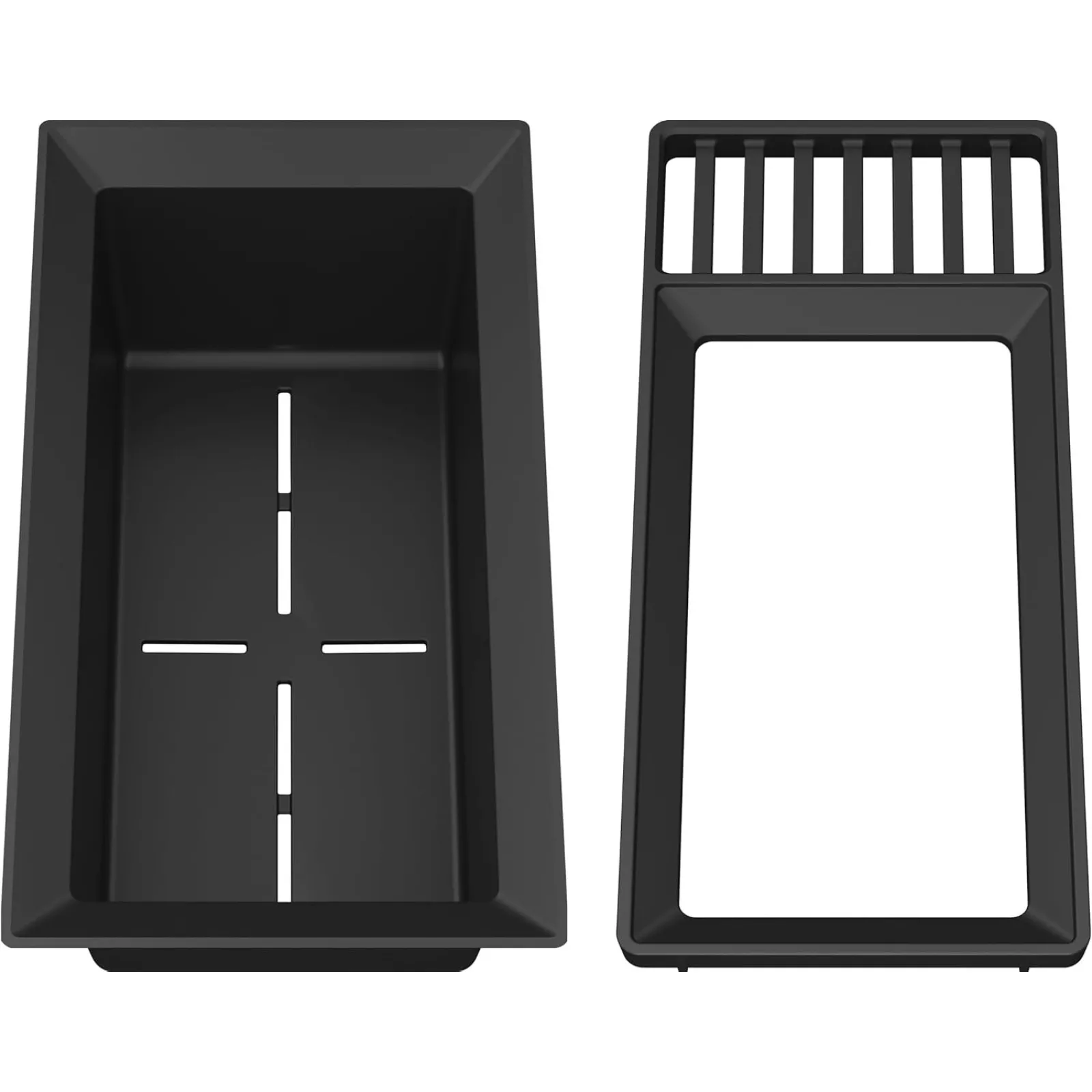 Scurgător de chiuvetă multifuncțional 2 în 1 din plastic (Gri / Negru)