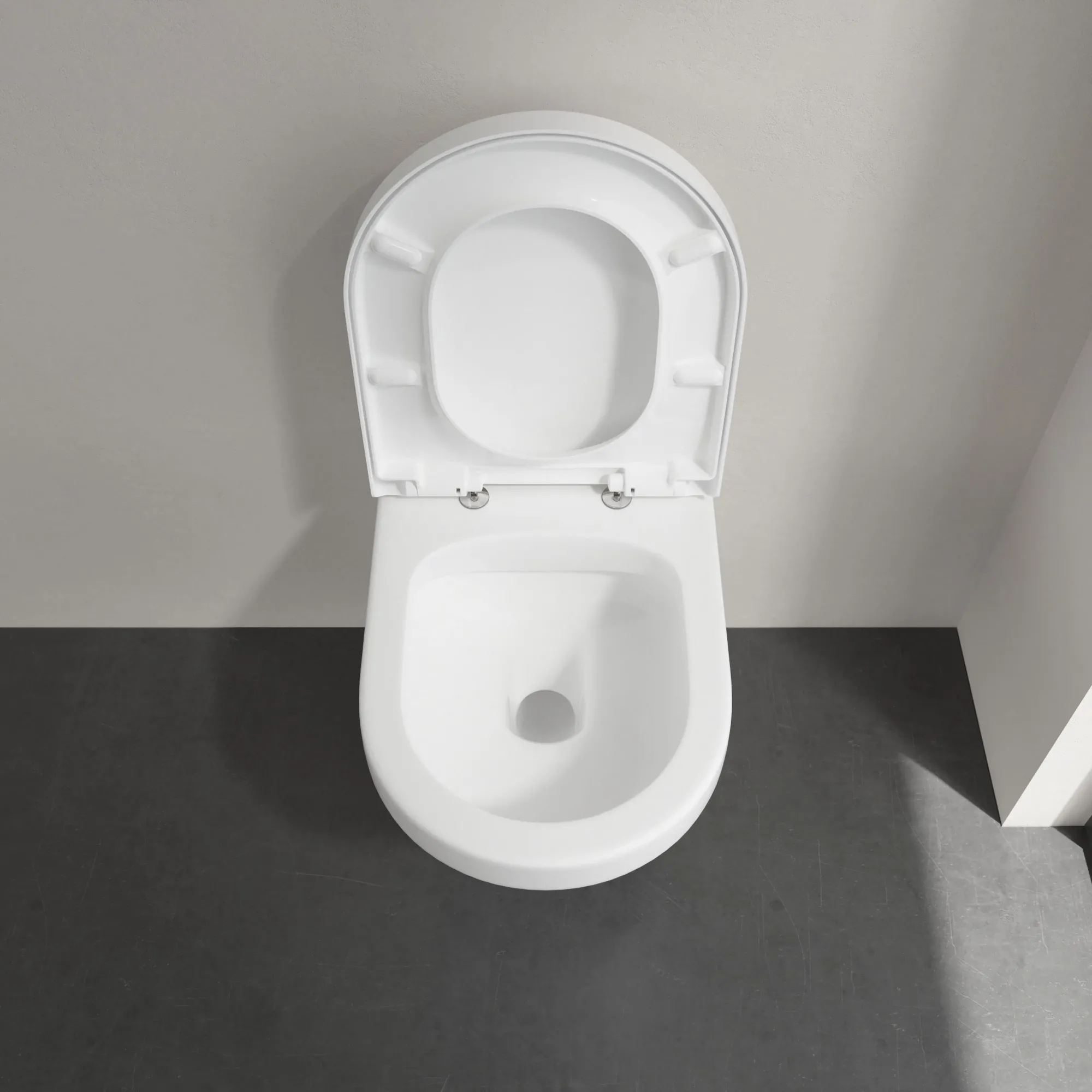 Vas WC suspendat fără ramă Villeroy & Boch Architectura DirectFlush cu capac SoftClose și QuickRelease, White Alpin (5684HR01)