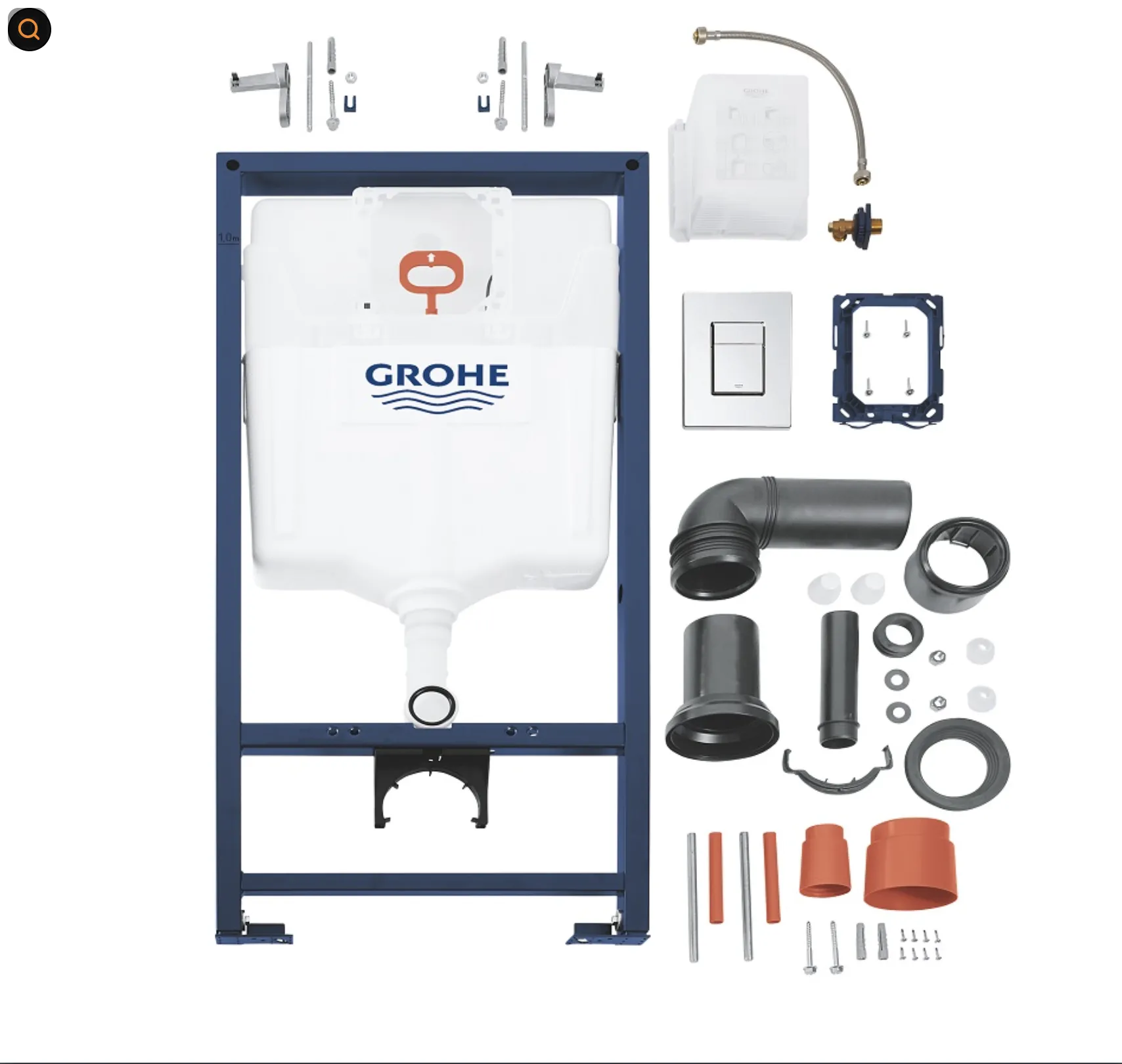 Set de instalare: Ramă pentru instalare WC Grohe Rapid SL 38772001, cu clapeta actionare inclusa + Vas WC suspendat Mixxus Premium STYLE-0301-T1 530х365х370mm cu capac Soft-Close și sistem de spălare Vortex Flush