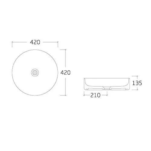 Lavoar suspendat Volle 40 cm alb