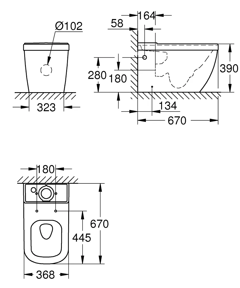 Grohe Euro Ceramic Унитаз напольного монтажа (39338000)