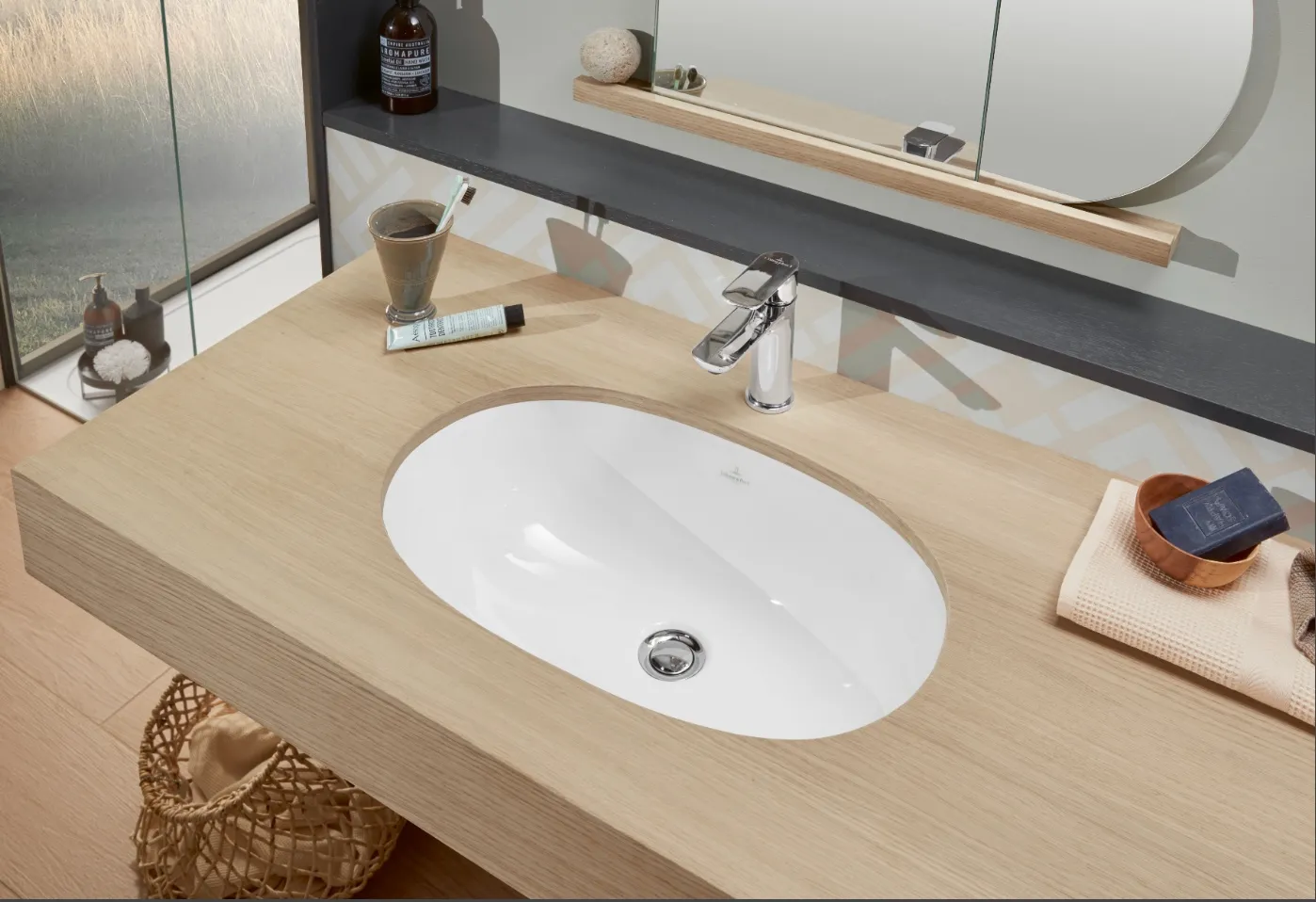 Lavoar încastrat sub blat Villeroy & Boch O.novo 580 - 370 mm, White Alpin, cu preaplin (41625001)