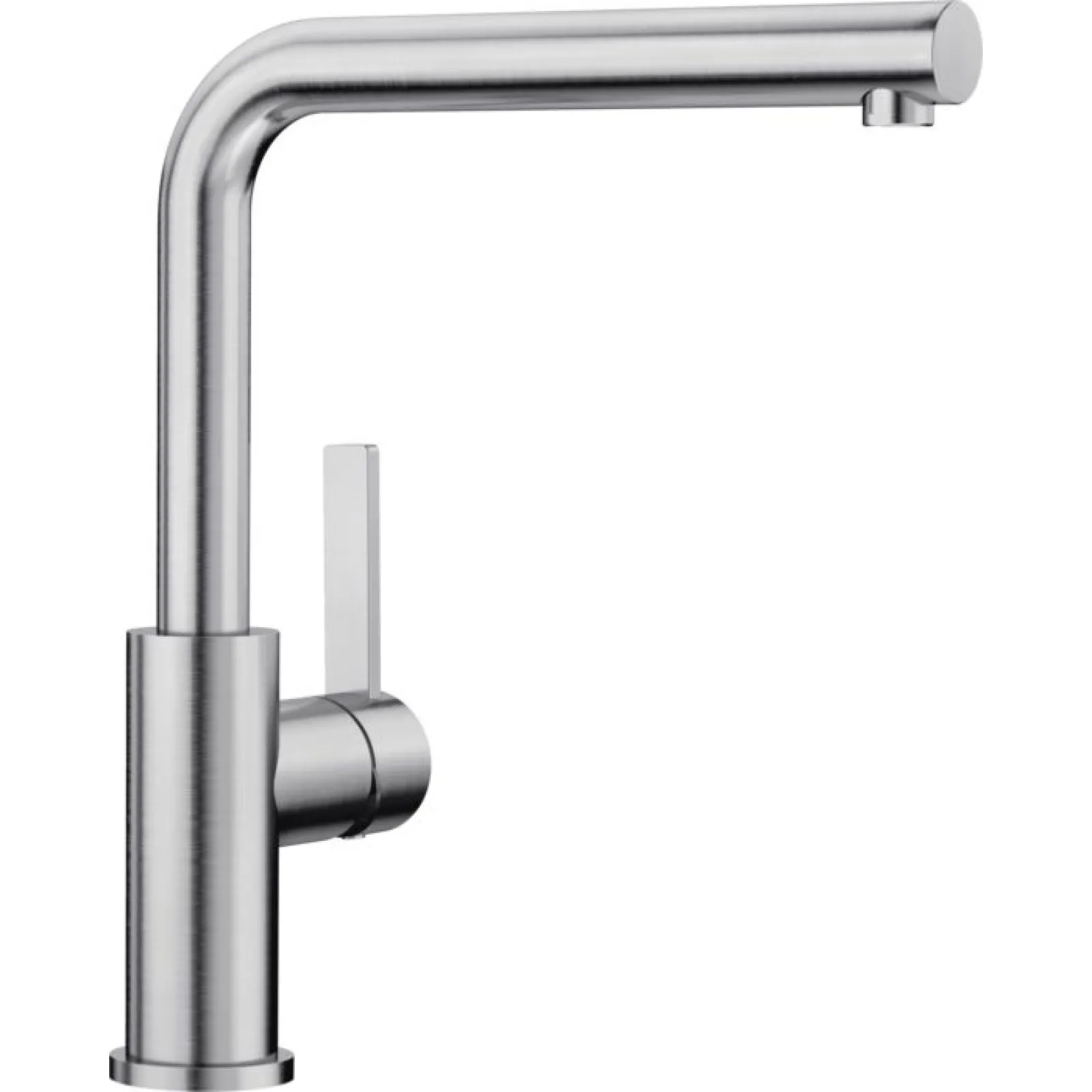 Baterie de bucătărie Blanco Lanora (Inox Masiv), din oțel inoxidabil, cu pipă înaltă în formă de L