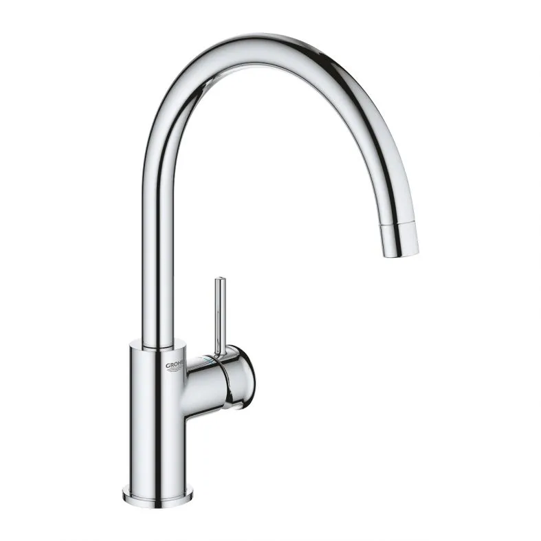Baterie monocomandă pentru chiuvetă de bucătărie Grohe Start Classic (31553001) cu pipă înaltă în C, crom