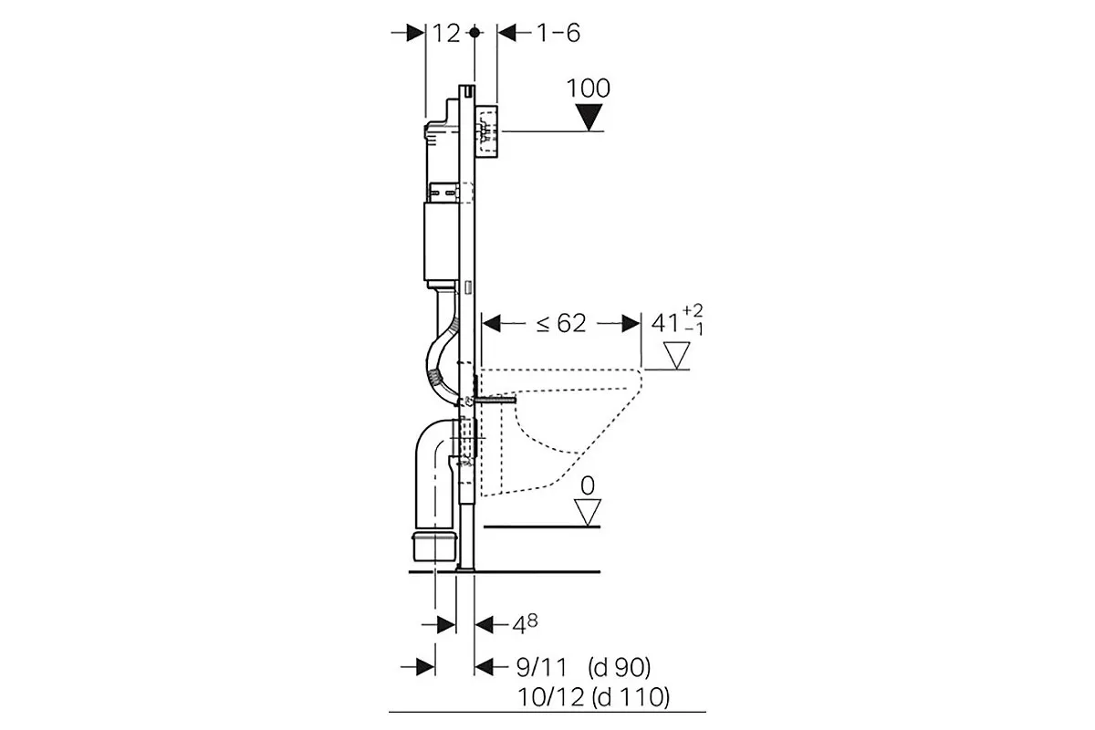 DELTA DUOFIX инсталляция для унитаза 111.153.00.1