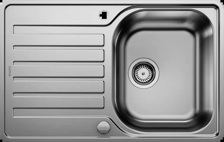 Кухонная мойка нержавеющая сталь Blanco Lantos 45 S-IF Compact (Нержавеющая сталь / Inox), с крылом, плоский кант, оборачиваемая