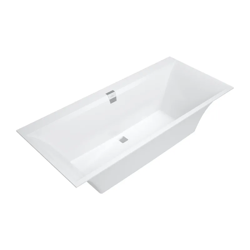 Cada dreptunghiulara Villeroy & Boch Squaro Edge 12, 180 80 cm, Quaryl, incastrabila, alb Alpin, UBQ180SQE2DV-01