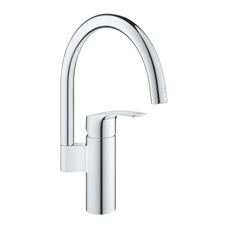 Baterie monocomandă pentru chiuvetă de bucătărie Grohe Eurosmart New (33202003) cu pipă pivotantă, crom