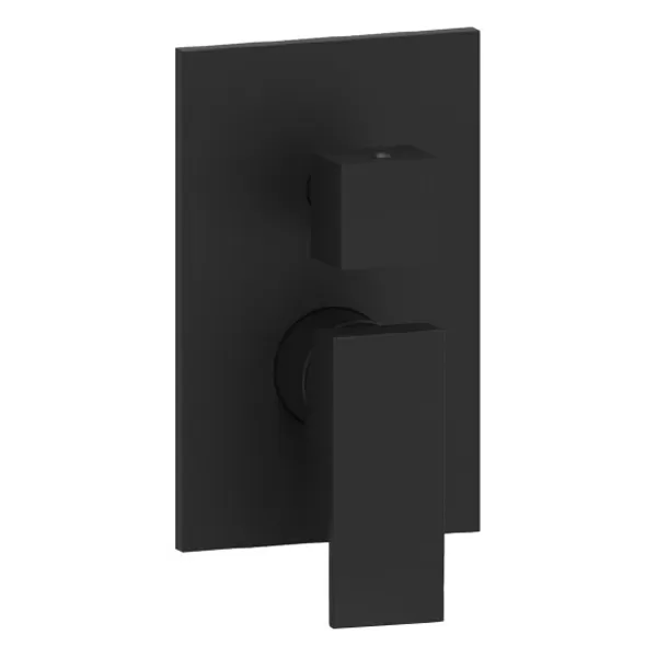 Baterie de baie/duș cu 3 cai Paffon Elle, negru mat, cu insert metalic