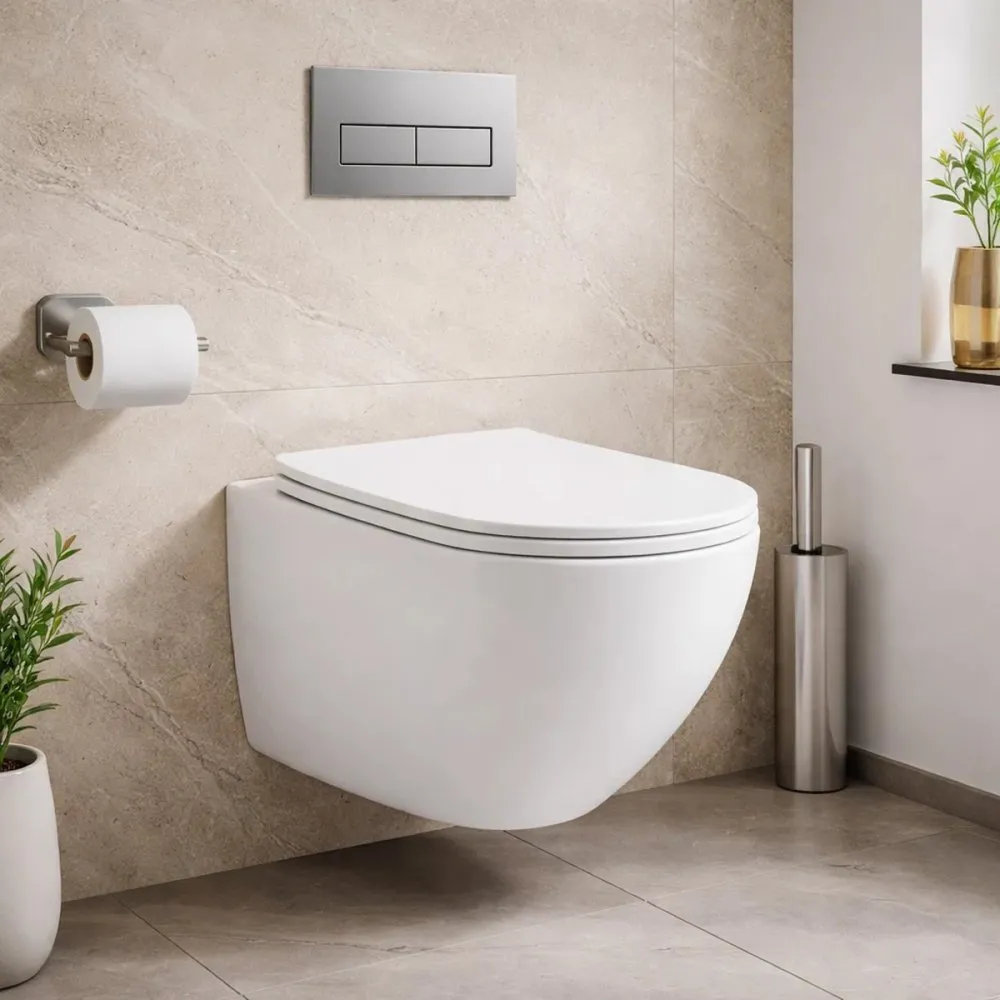 Vas de WC suspendat Devit Balance, cu capac Soft Close, Vortex Flush, DBA70251111W, alb lucios