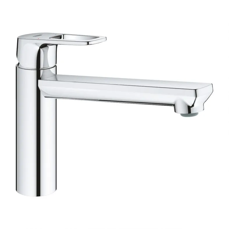 Baterie monocomandă pentru chiuvetă de bucătărie Grohe BauLoop (31706000) cu pipă pivotantă, crom