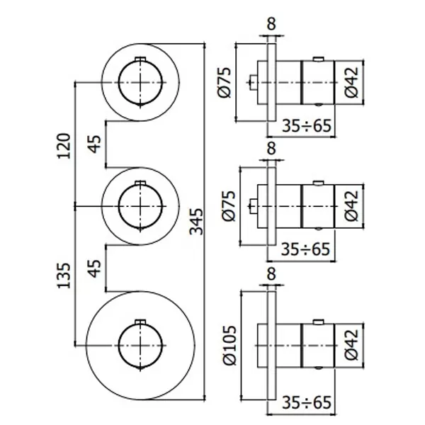 Baterie baie cu dus Paffoni Modular Box