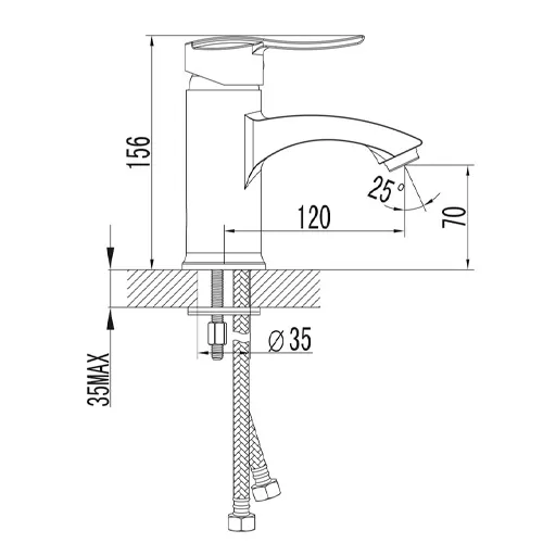 Robinet pentru lavoar Imprese Nova Vlna monocomandă crom, 40 mm
